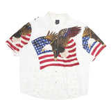COTTON TRADERS SPORT Mens White Shirt 2XL Eagle Print Button Closure Casual