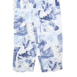 Womens Blue White Viscose Floral Print Regular Fit Trousers W28 L26 Zip Closure