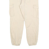 PULL & BEAR Womens Cotton Blend Beige Slim Cargo Trousers W32 L28 Utility Casual