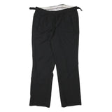 Mens Black Wool Blend Regular Fit Trousers W31 L27 Formal Workwear Zip Closure
