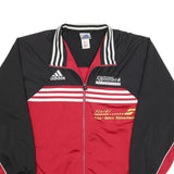 ADIDAS Mens Black & Red Retro Track Jacket L Polyester Zip Striped Sports