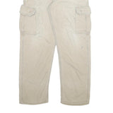 CARHARTT Mens Beige Relaxed Cargo Zip Trousers W34 L31 Durable Cotton Blend
