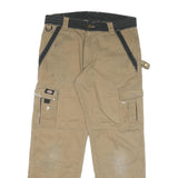 DICKIES Mens Cotton Blend Beige & Black Relaxed Straight Trousers W33 L30