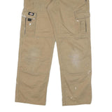 DICKIES Mens Cotton Blend Beige & Black Relaxed Straight Trousers W33 L30