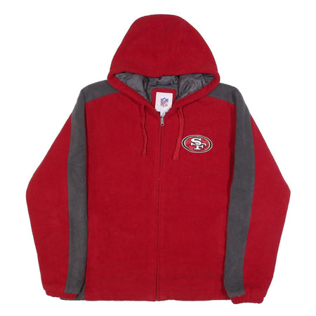 NFL Mens Red & Grey Zip Hooded Polyester Jacket XL Fleece San Francisco 49ers