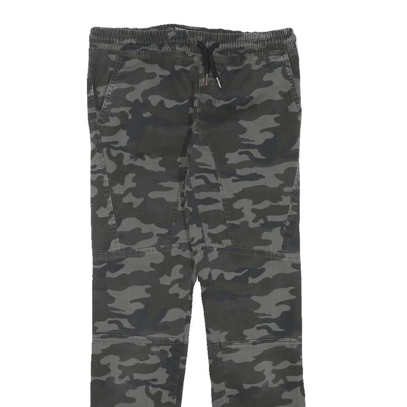 DOWNLAOD Boys Cotton Blend Grey Camouflage Relaxed Drawstring Trousers W29 L27