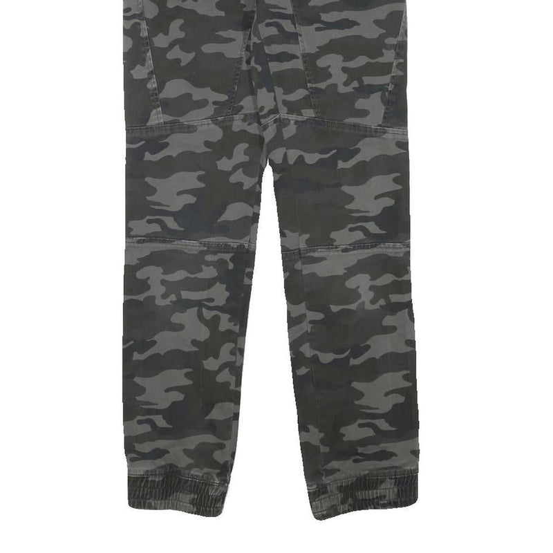 DOWNLAOD Boys Cotton Blend Grey Camouflage Relaxed Drawstring Trousers W29 L27