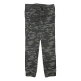 DOWNLAOD Boys Cotton Blend Grey Camouflage Relaxed Drawstring Trousers W29 L27