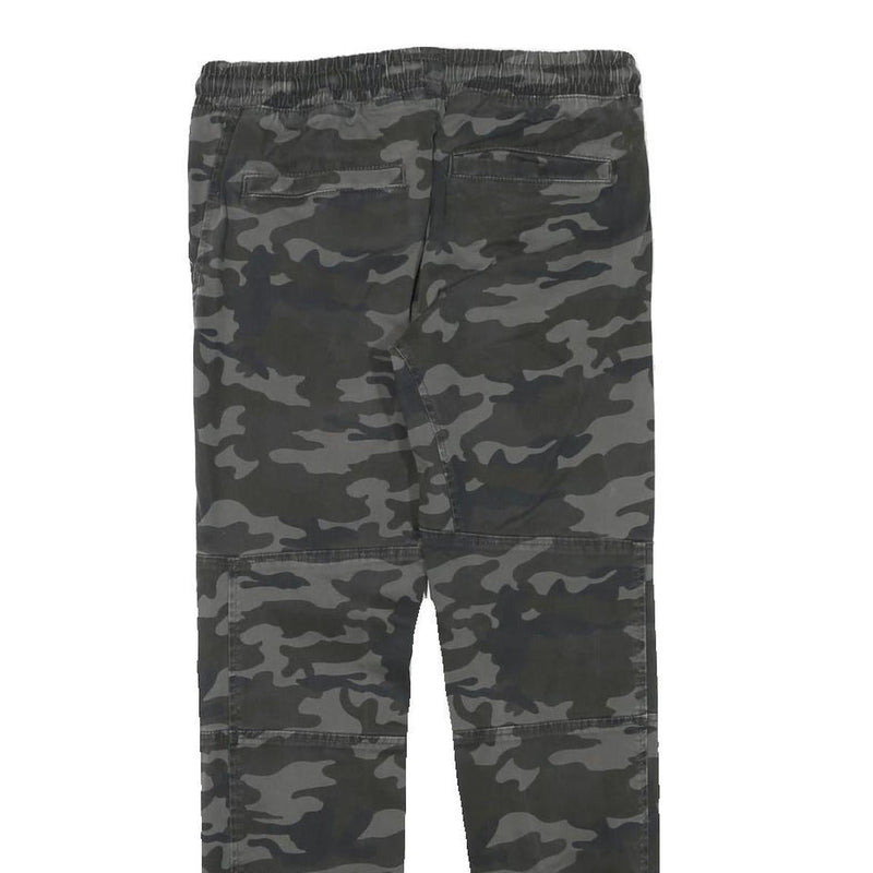 DOWNLAOD Boys Cotton Blend Grey Camouflage Relaxed Drawstring Trousers W29 L27
