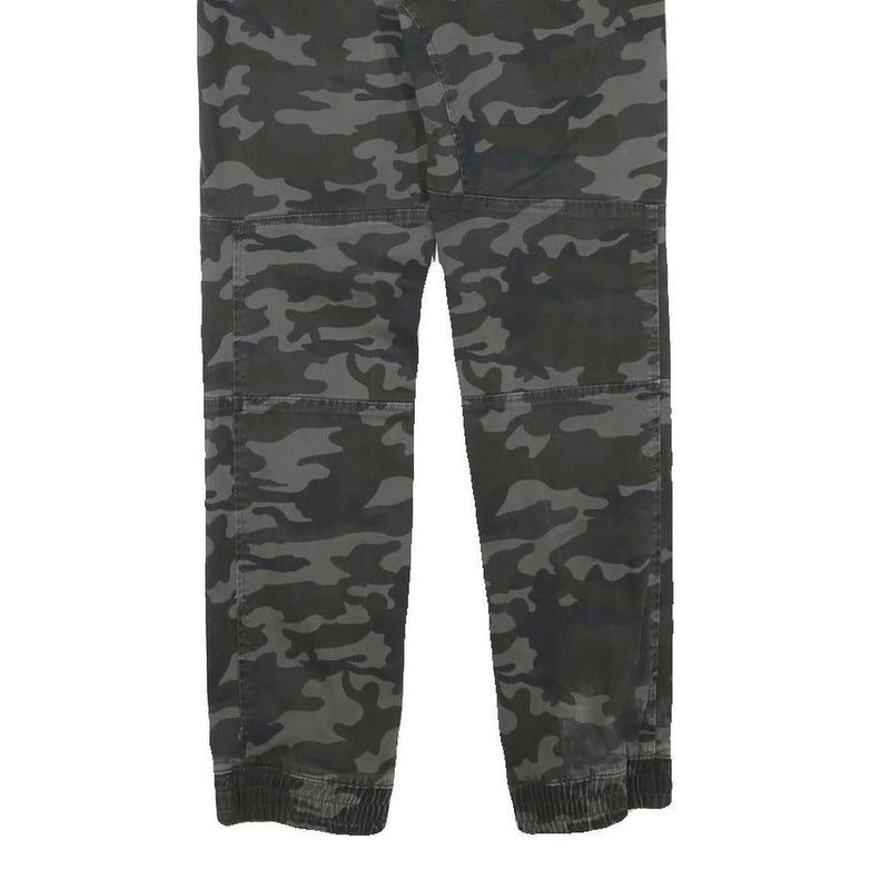 DOWNLAOD Boys Cotton Blend Grey Camouflage Relaxed Drawstring Trousers W29 L27