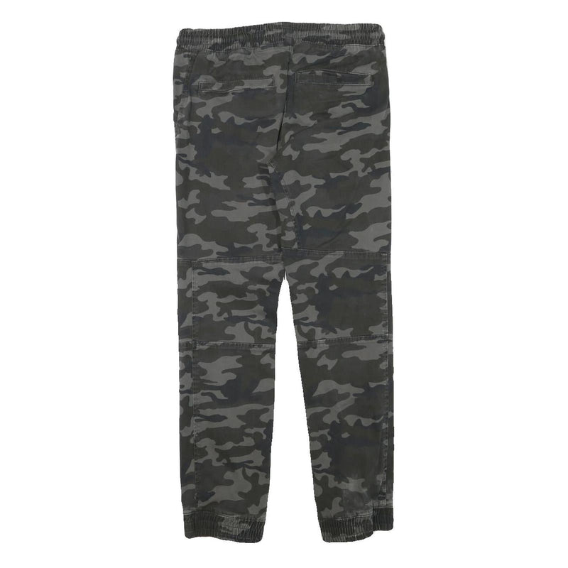 DOWNLAOD Boys Cotton Blend Grey Camouflage Relaxed Drawstring Trousers W29 L27
