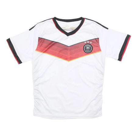 Mens 2014-15 Germany White & Black Götze Football T-Shirt S Short Sleeve V-Neck