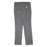 CARHARTT Mens Cotton Blend Grey Regular Straight Trousers W33 L32 Workwear
