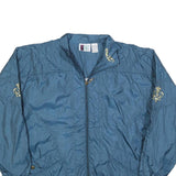 BOLD SPIRIT Womens Blue Nylon Zip Jacket M Casual Lightweight Embroidered