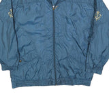 BOLD SPIRIT Womens Blue Nylon Zip Jacket M Casual Lightweight Embroidered