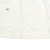 LEE Womens White Cotton Mini Skirt Casual Plain M Button Closure Pockets