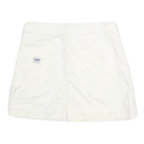 LEE Womens White Cotton Mini Skirt Casual Plain M Button Closure Pockets