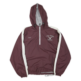 HOLLOWAY Mens Maroon & White Baseball Hoodie Jacket XL Polyester Blend