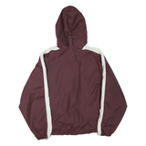 HOLLOWAY Mens Maroon & White Baseball Hoodie Jacket XL Polyester Blend