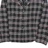 REQUIREMENTS Womens Black & Pink Check Jacket M Woven Button Closure Classic Fit