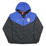 NIKE Mens Blue & Black USA Logo Track Jacket 2XL Polyester Blend Zip Hooded