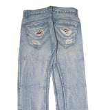 CHOUX HOUSE Mens Jeans Light Blue Regular Straight Denim Stone Wash W32 L29