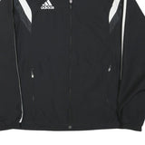 ADIDAS Mens Black & White Sports Zip Polyester Blend Track Jacket M Plain