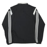 ADIDAS Mens Black & White Sports Zip Polyester Blend Track Jacket M Plain