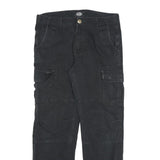 DICKIES Mens Cotton Blend Black Regular Cargo Trousers W32 L32 Workwear