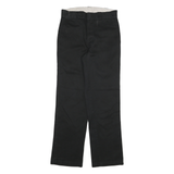 DICKIES Mens Cotton Blend Black Regular Fit Straight Leg Trousers W28 L30