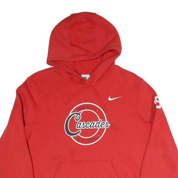 NIKE Mens Red Cascades Graphic Pullover Hoodie L Sports Casual Cotton Blend