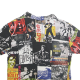 ELVIS PRESLEY Mens Black & Multi Elvis Presley Print Shirt S Viscose