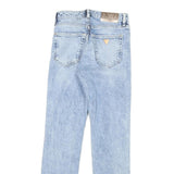 GUESS Womens Slim Light Blue Denim Slim Jeans W24 L27 Distressed Zip Closure