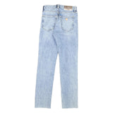GUESS Womens Slim Light Blue Denim Slim Jeans W24 L27 Distressed Zip Closure