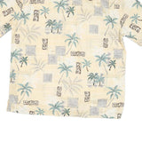 BATICK BAY Mens Beige & Grey Hawaiian Shirt XL Cotton Blend Relaxed Fit Casual