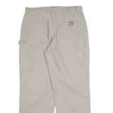 CARHARTT Mens Beige Regular Straight Cotton Blend Trousers W34 L32 Workwear