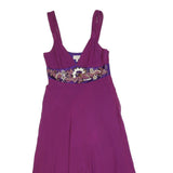 KAREN MILLEN Womens Purple & Violet Silk Blend Fit & Flare Dress Sleeveless Midi