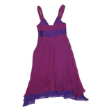 KAREN MILLEN Womens Purple & Violet Silk Blend Fit & Flare Dress Sleeveless Midi