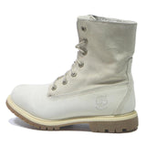 TIMBERLAND Womens 6.5 Lace-Up Leather Cream Boots Warm Lined Winter Footwear