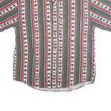 NATURAL ISSUE Mens Green & Red Patterned Shirt L Cotton Short Sleeve Button