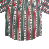 NATURAL ISSUE Mens Green & Red Patterned Shirt L Cotton Short Sleeve Button