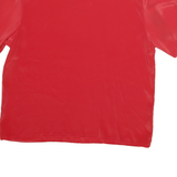SARA STEPHEN Womens Red Top Short Sleeve Round Neck Plain M Lightweight Blouse