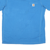 CARHARTT Mens Blue Crew Neck Short Sleeve Pocket T-Shirt L Cotton Blend