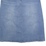 BACCINI Womens Blue Denim Straight Knee Length Woven Cotton Blend Skirt L Casual