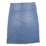 BACCINI Womens Blue Denim Straight Knee Length Woven Cotton Blend Skirt L Casual