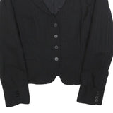 MAX&CO Womens Black Pinstripe Jacket M Woven Button Casual Office