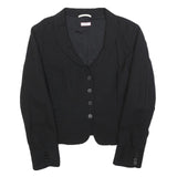 MAX&CO Womens Black Pinstripe Jacket M Woven Button Casual Office