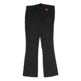 DICKIES Womens Cotton Blend Black Regular Flared Trousers W32 L32 Workwear