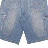 Mens Cotton Blend Blue Casual Cargo Shorts XL W32 Pocket Design Comfortable Fit