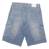 Mens Cotton Blend Blue Casual Cargo Shorts XL W32 Pocket Design Comfortable Fit